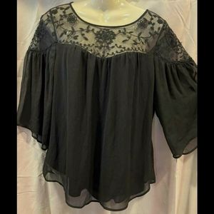 2 FOR $20! TORRID sz 1 black blouse lace